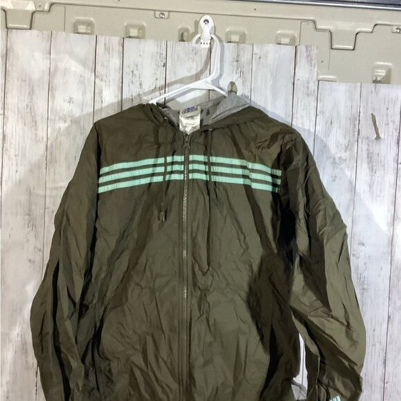 adidas Other - cowgirl argyle boho cozy grandpa dad Adidas Puffer Windbreaker Jacket Sz Medium